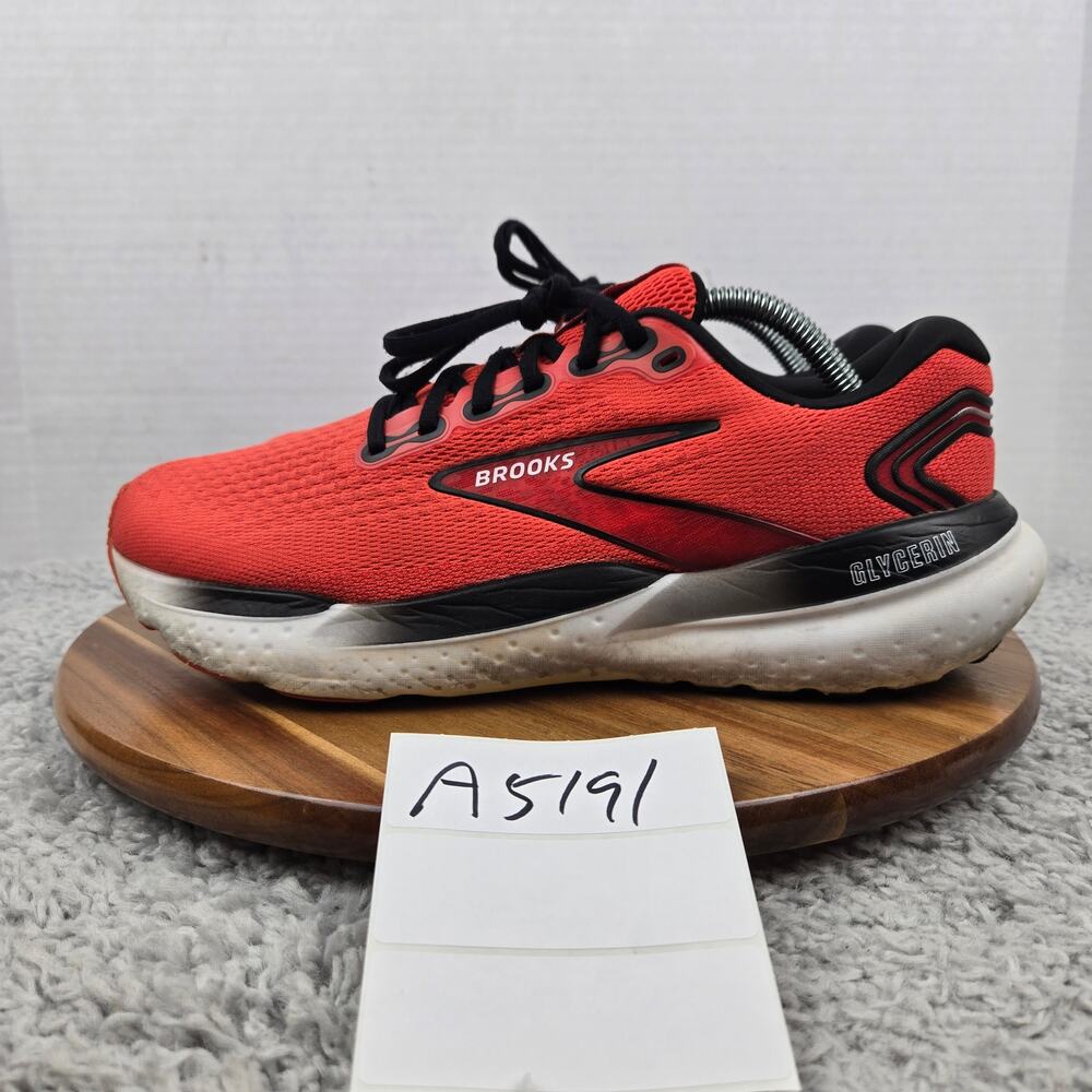Brooks Men 9.5D Glycerin 21 Grenadine Salsa Black Gym Athletic Road Running Shoe